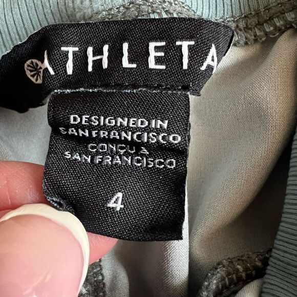 Athleta Nolita Slim Tapered Printed Crop Pant Size 4 Green - Picture 6 of 12